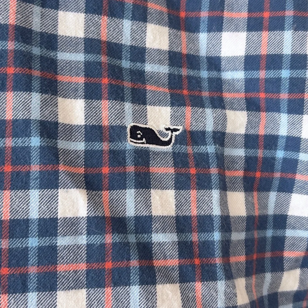 Vineyard Vines by Shep & Ian Whale Shirt Cotton Button Front Plaid Monogrammed - Picture 9 of 14